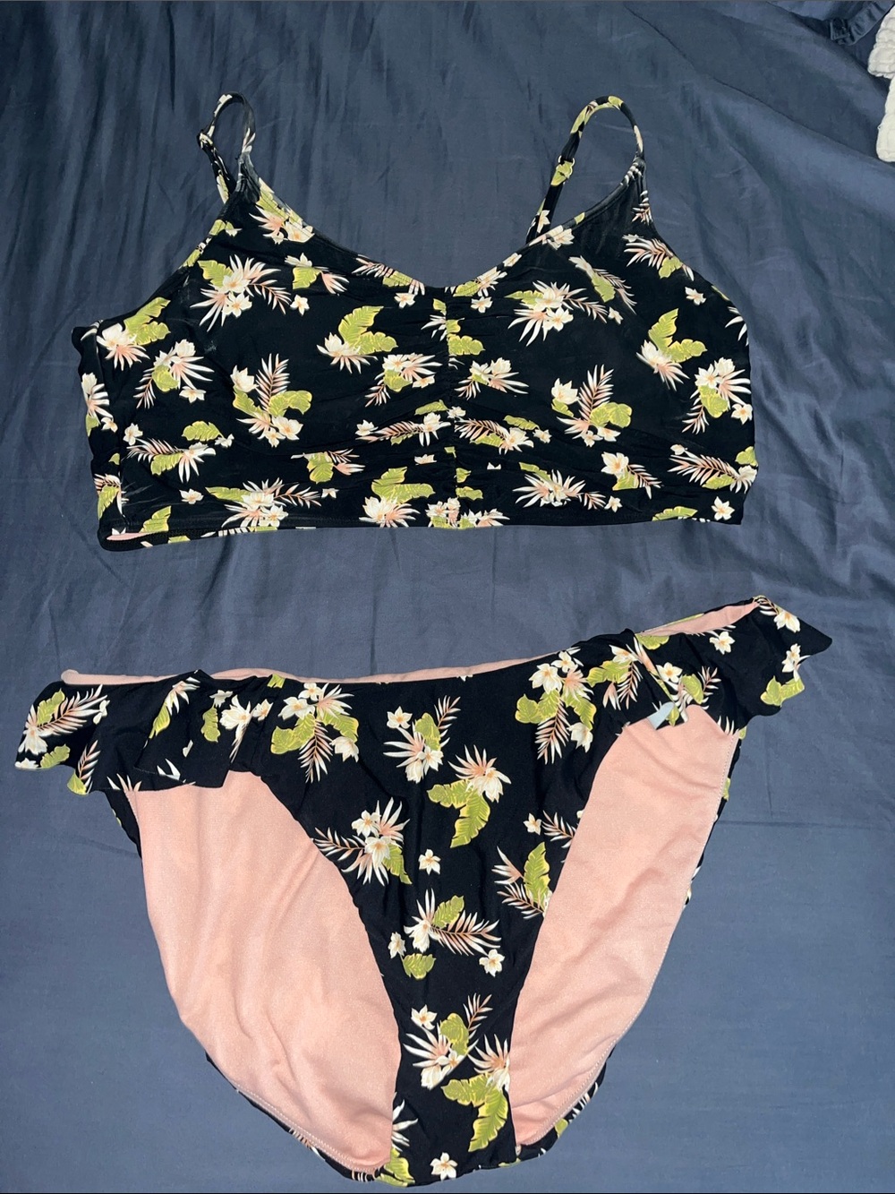 Black Floral Two-Piece bikini